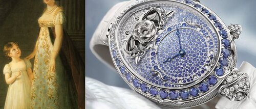 Слева: Каролина Мюрат, королева Неаполя. Справа: Reine de Naples Piece No.8973 от Breguet
