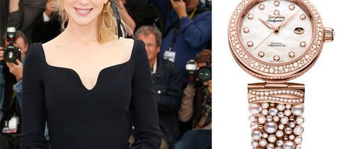 Николь Кидман в новых часах Ladymatic Diamonds and Pearls от Omega