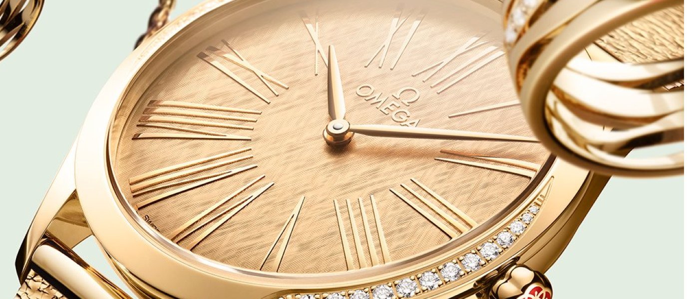Omega Trésor в золоте с новым сетчатым браслетом