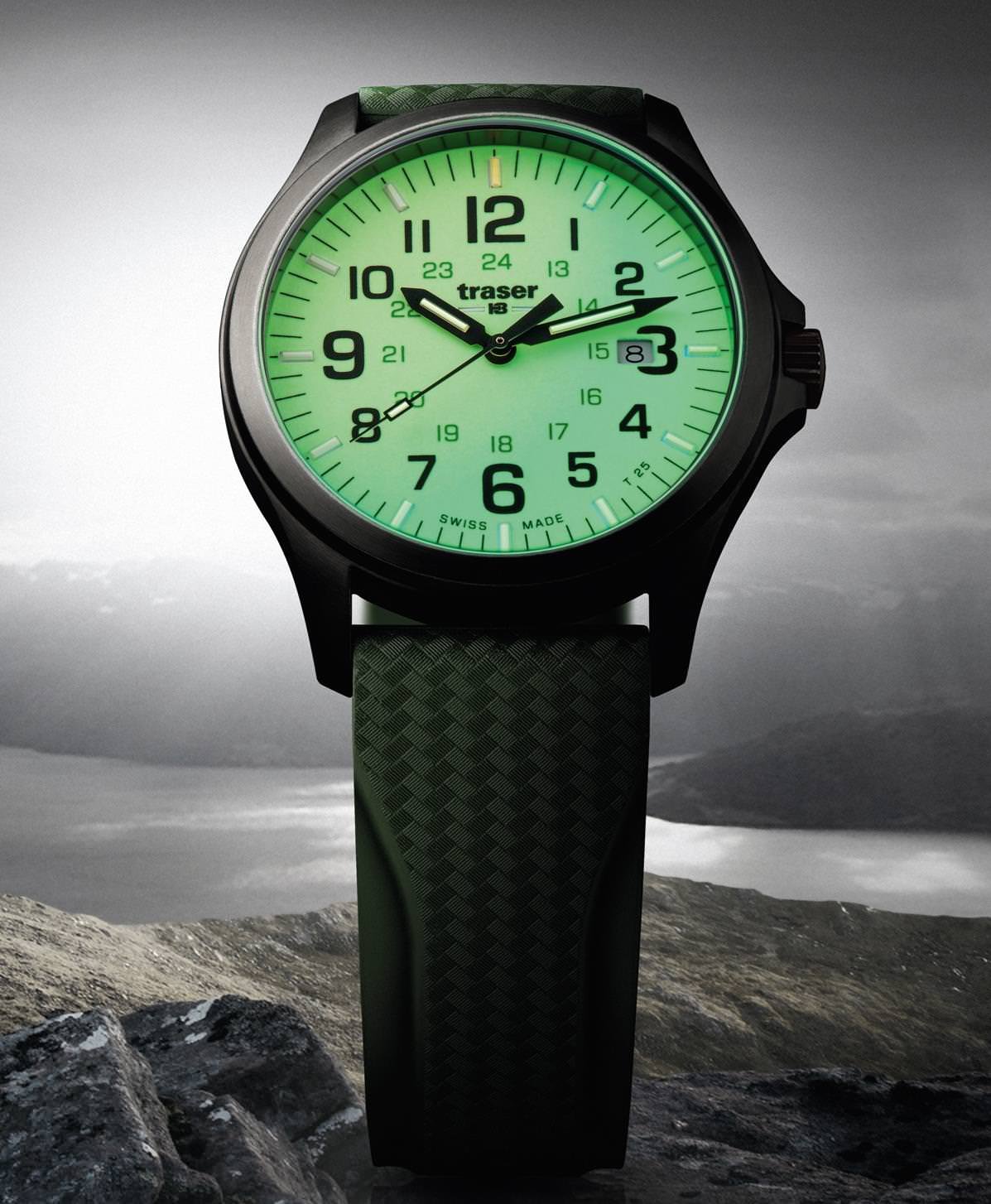 P67 OFFICER PRO GUN METAL LIME OT Traser Swiss H3