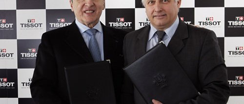 Исполнительный директор Tissot Франсуа Тьебо и Эрик Сайнтронд, генеральный секретарь FISU, на церемонии подписания соглашения