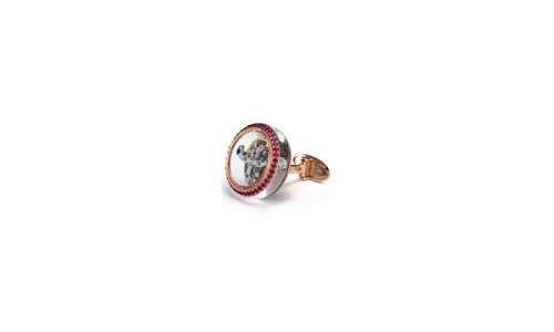 Запонки Tourbillon из розового золота с рубинами от TF Est. 1968