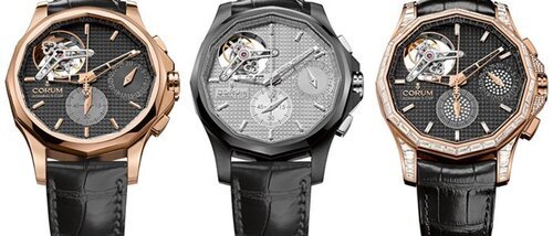 Модели коллекции Admiral's Cup Seafender 47 Tourbillon Chronograph (слева направо: A398/01962, A398/01961, A398/02098)
