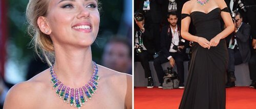 Скарлетт Йоханссон в ожерелье High Jewellery и серьгах Flora от Bulgari