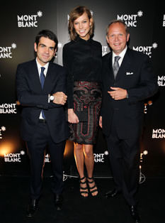 Генеральный директор Montblanc Жером Ламбер, модель Карли Клосс, президент и генеральный директор Montblanc North America Жан-Патрик Шмитц