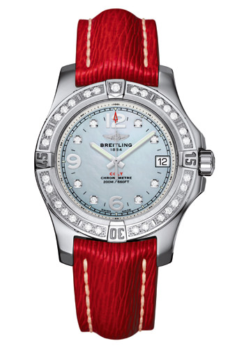 Часы Colt 36 от Breitling (кожаный ремешок и инкрустированный бриллиантами безель)