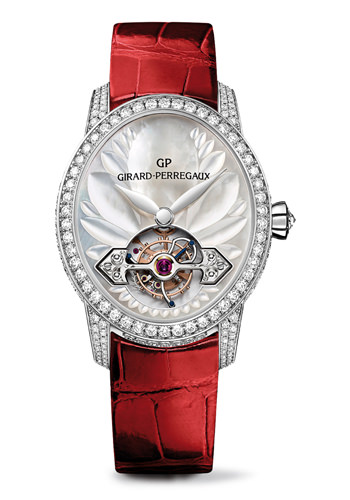 Часы Cat's Eye Tourbillon with Gold Bridge (красный ремешок) от Girard-Perregaux