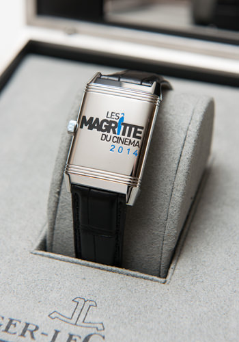 Часы Reverso от Jaeger-LeCoulte с выгравированным логотипом премии Les Magritte
