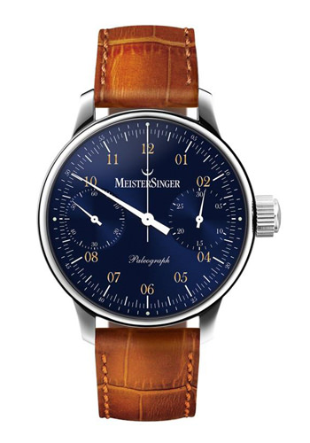 Часы Paleograph от MeisterSinger (синий с золотом)