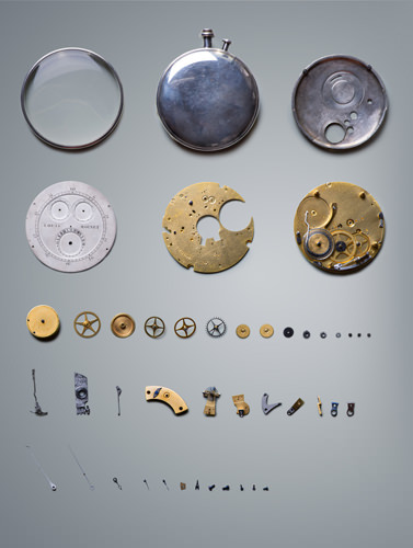 Компоненты хронографа, созданного Луи Муане (Louis Moinet) в 1815 году