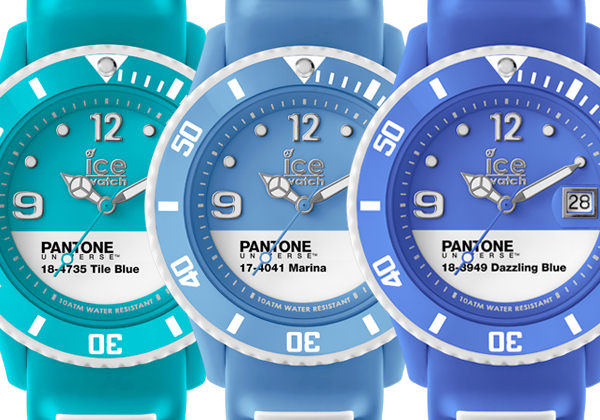 PANTONE UNIVERSETM TILE BLUE, MARINE и DAZZLING BLUE от Ice-Watch