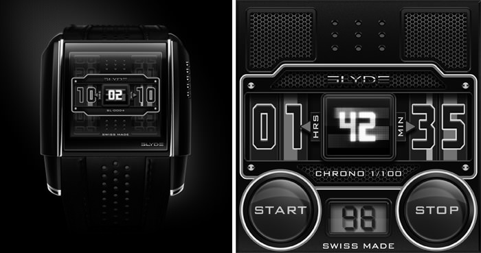 Слева: Slyde Sport в белом (форнтальная часть) - справа: Slyde Sport в белом (хронограф)