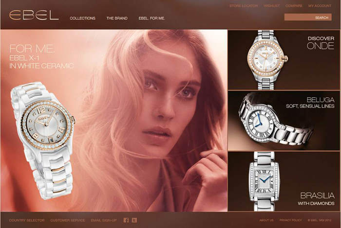 Стартовая страница нового сайта Ebel