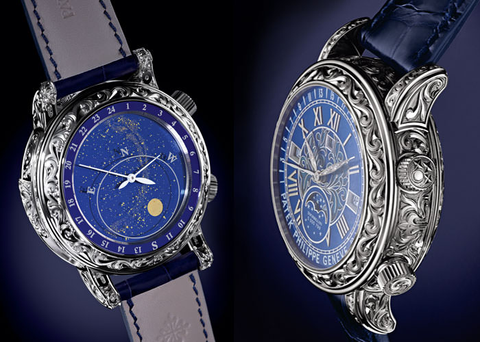 Patek Philippe reference 6002 Sky Moon Tourbillon поражает сложностью обоих циферблатов