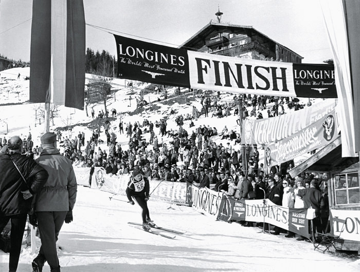 Финишная прямая трассы Ханенкамм в 1969 году, когда Longines отвечала за хронометрирование гонки.