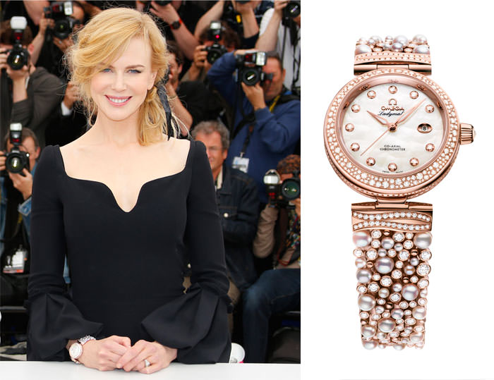 Николь Кидман в новых часах Ladymatic Diamonds and Pearls от Omega