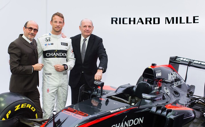 Ришар Милль (Richard Mille), Дженсон Баттон (Jenson Button) и CEO McLaren Рон Деннис (Ron Dennis) объявляют о 10-летнем сотрудничестве двух марок