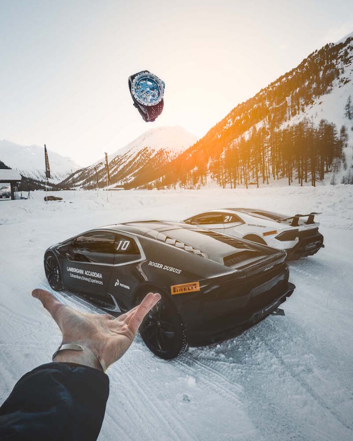 Lamborghini Winter Accademia помогает Roger Dubuis в запуске новых часов